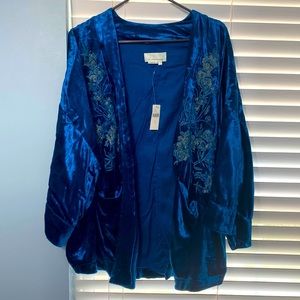 NWT Anthropologie Velvet open cardigan